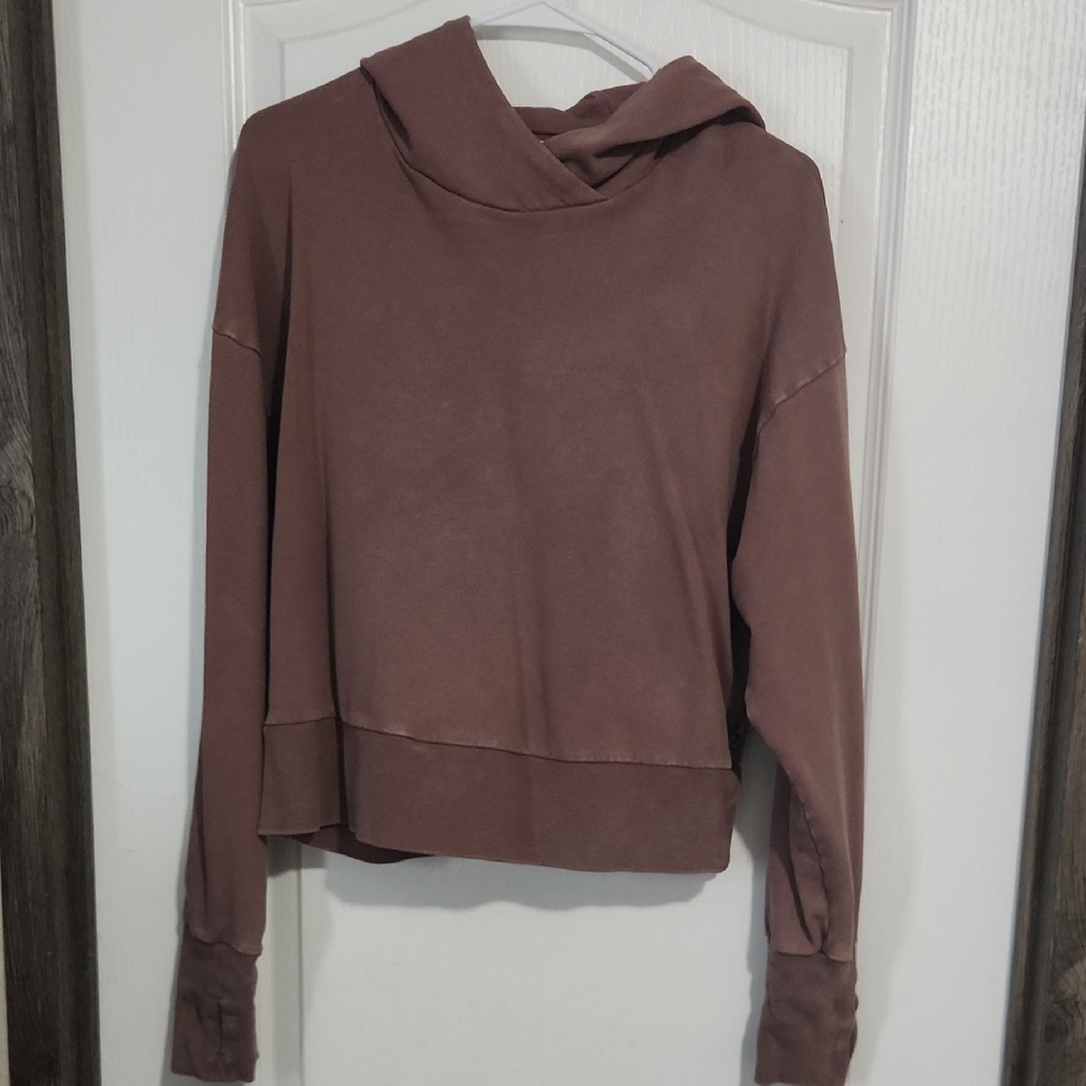 JoyLab Cropped Hoodie in Dusty Mauve